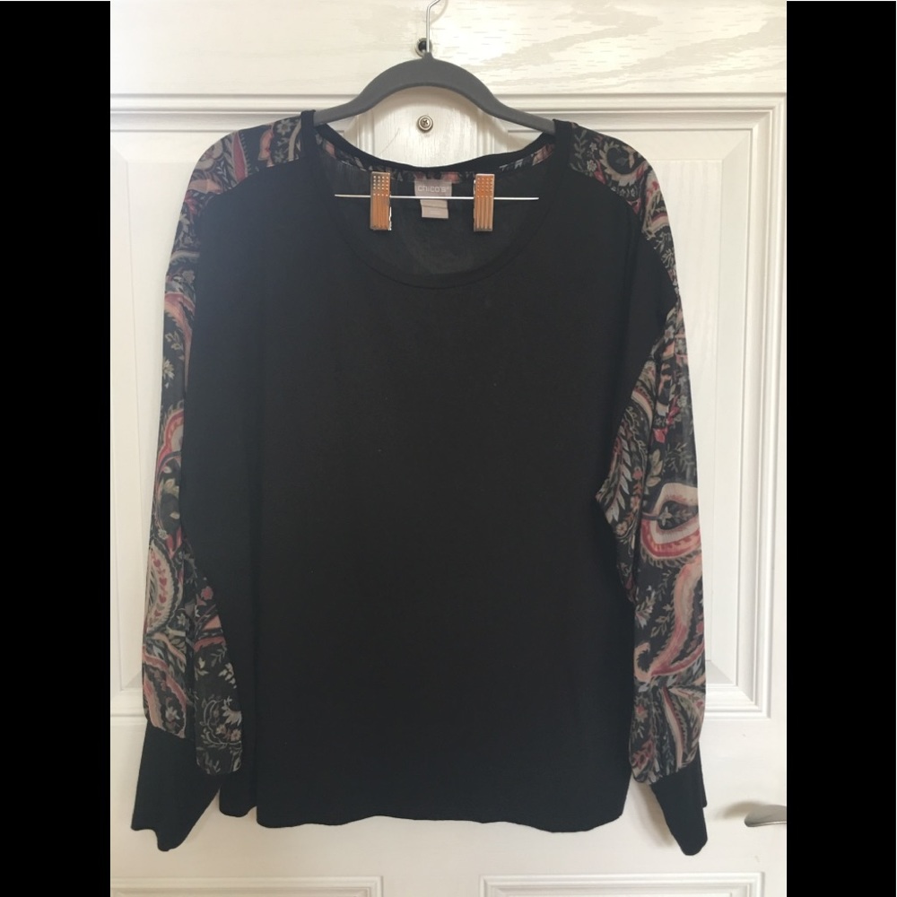 Chico’s Sheer Sleeve Top